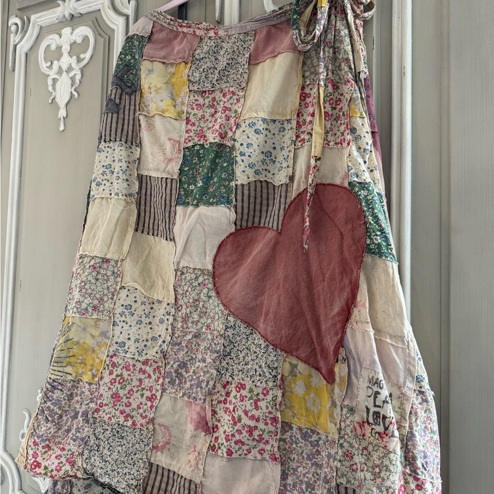 MAGNOLIA PEARL “SASCHA” 🌸🍃PATCHWORK WRAP SKIRT, OSFM